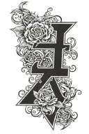 Lettter Z surrounded by Shawn, Calli, Tristan, Chase  tattoo design idea