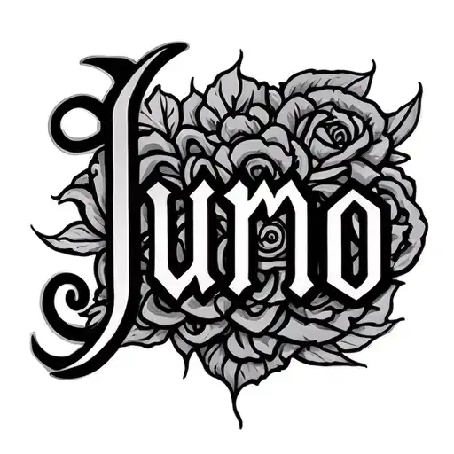 Juno name intertwined tattoo design idea