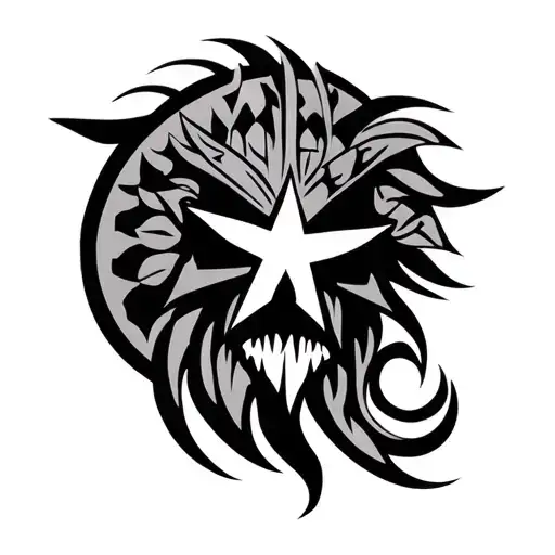 texas, colombian, warriors tribal tattoo design idea