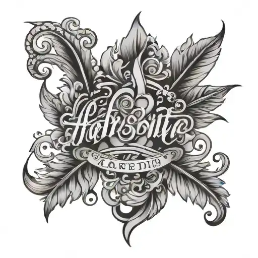 name written harshita tattoo design idea