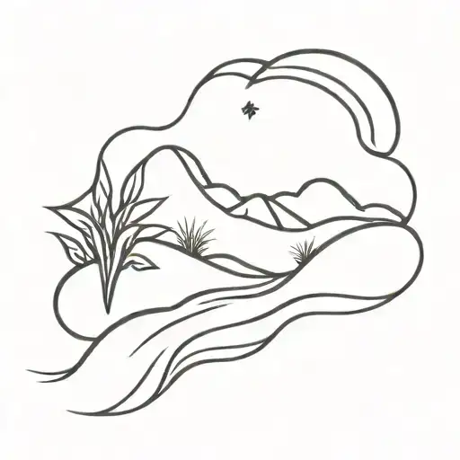 sand dune tattoo design idea