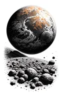 Planet Mars tattoo design idea