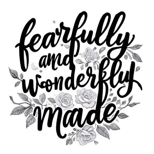 quote "fearfully and wonderfully made" tattoo design idea