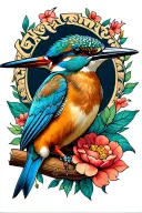 Kingfisher tattoo design idea
