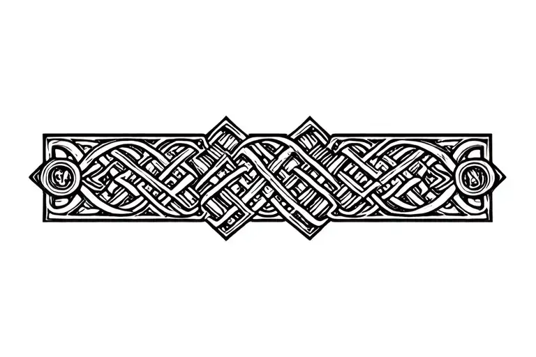 A simple repeating pattern tattoo with a Celtic and Steam Punk theme  tattoo design idea
