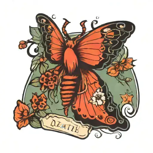 death moth tarot card tattoo design idea