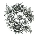 A whimsical and gothic style fine line tattoo featuring anemones and lots of small moths. To be long and thin, fitting a tattoo design idea