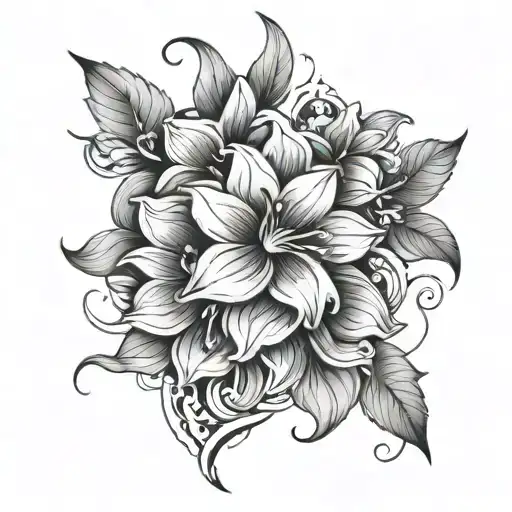 family first tattoo with may flowers intertwined tattoo design idea