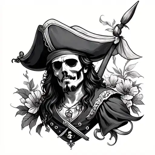 Beautiful Pirate tattoo design idea