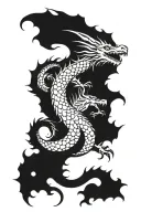 Sleeping dragon from above tattoo design idea