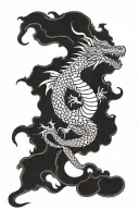 Sleeping dragon from above tattoo design idea
