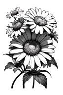 do random  morning daisy flowers tattoo design idea