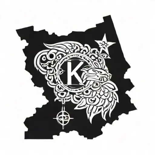 State of Kansas themed tattoo stencil tattoo design idea