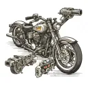 dad memorial  guns, motorcycles, hot rods and damily tattoo design idea