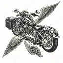 dad memorial  guns, motorcycles, hot rods and damily tattoo design idea
