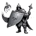 crusade soldier holding shield with snow drop on it tattoo design idea