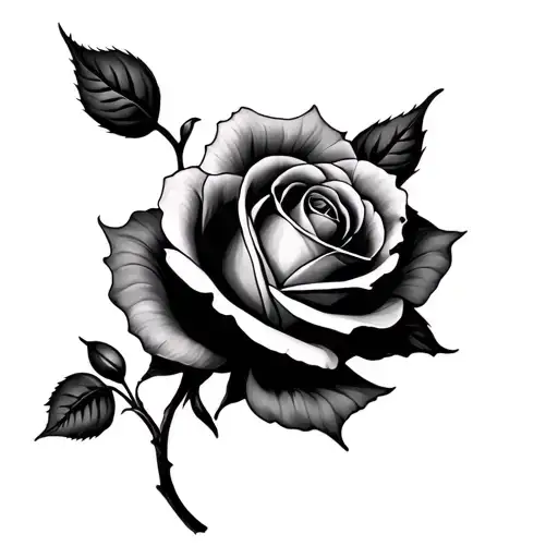 Rose Semicolon tattoo design idea