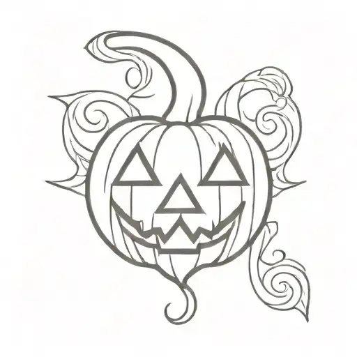 fleur de lis jack o lantern tattoo design idea