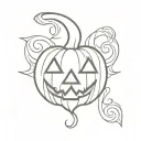 fleur de lis jack o lantern tattoo design idea