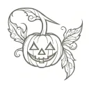 fleur de lis jack o lantern tattoo design idea