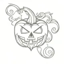 fleur de lis jack o lantern tattoo design idea