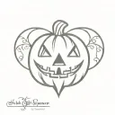 fleur de lis jack o lantern tattoo design idea