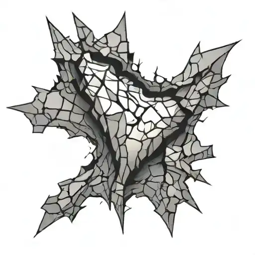 walls crack with light shining tattoo design idea