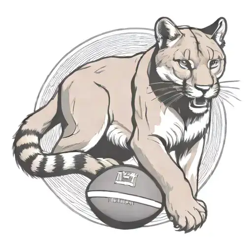 mountain lion with a football tattoo design idea