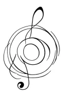 A music note intertwined with a camera lens, symbolizing the fusion of photography and music passions tattoo design idea