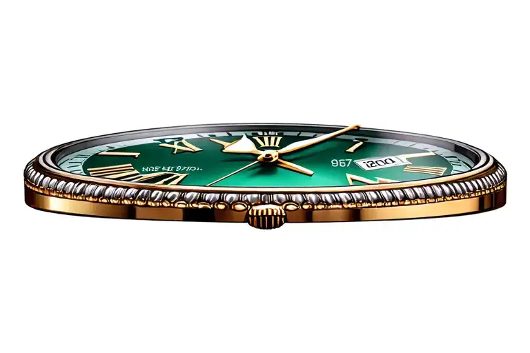 rolex clock surrounded tattoo design idea