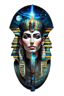 Galaxy Landscape With Technology Tattoo with A Fusion Of Egyptian  gods tattoo design idea