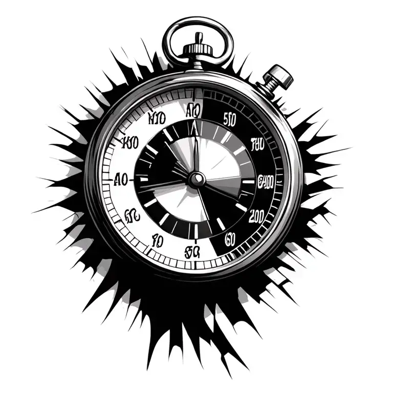 stopwatch checkered flags tattoo design idea