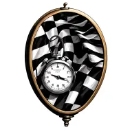 stopwatch checkered flags tattoo design idea