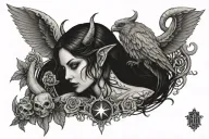 Lilith and baphomet tattoo design idea