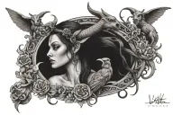 Lilith and baphomet tattoo design idea