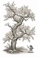 blossom tree & fertility symbol & warrior princess  tattoo design idea