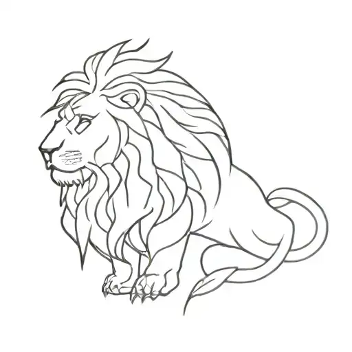 Viking runes lion tattoo design idea