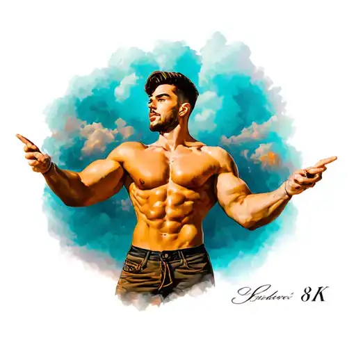 male pin-up sexy tattoo design idea