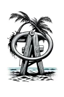 beach lifeguard ring tattoo design idea