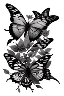 cardinal sunset butterflies tattoo design idea