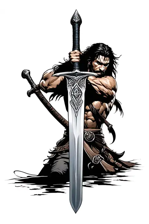 conan the barbarian sword tattoo design idea
