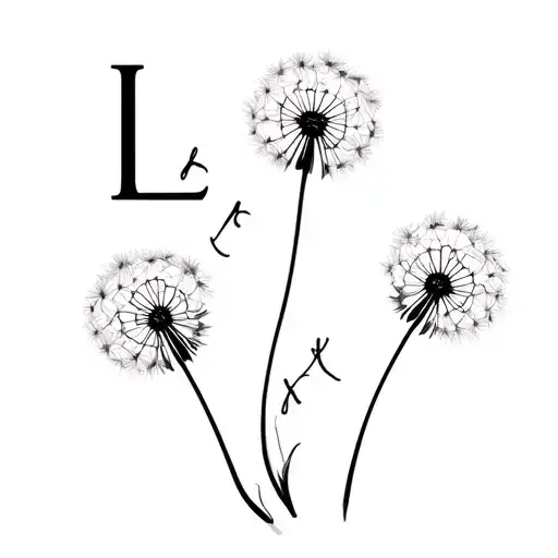 "L T" Dandelion wish with the words tattoo design idea
