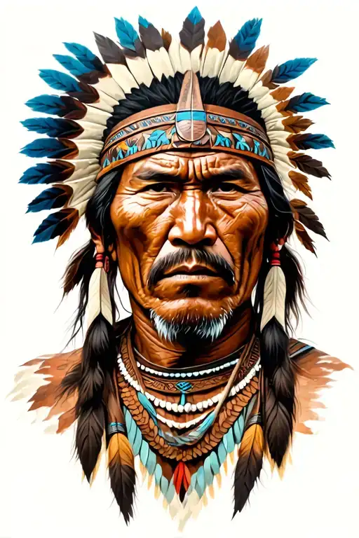 ancient american indian warrior to cover up an old tattoo tattoo design idea