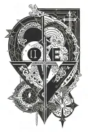 from the wrist to the forearm, I would like a combination of Heart+Cross+Love the date 11.13. and plus the name BIANCA tattoo design idea