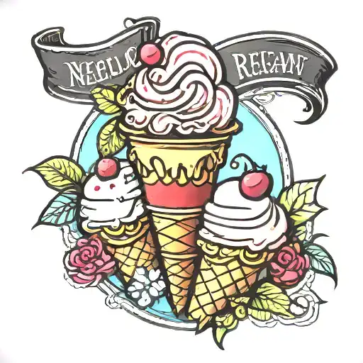 Neapolitan ice cream tattoo design idea