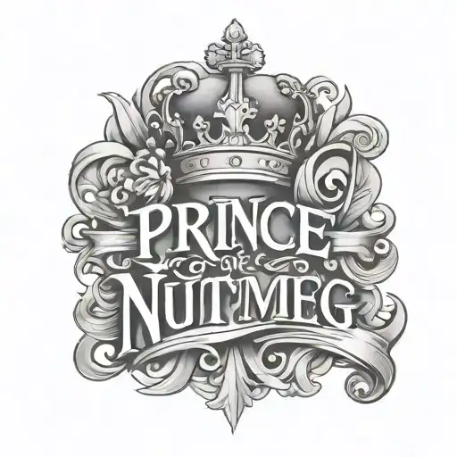 Typography 'Prince of Nutmeg' tattoo design idea