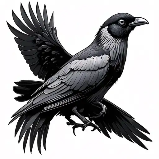 Cornish Chough tattoo design idea
