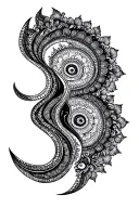 Hindu symbols tattoo design idea