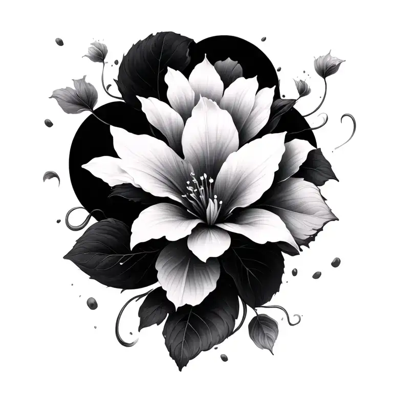 small falling petals floating tattoo design idea