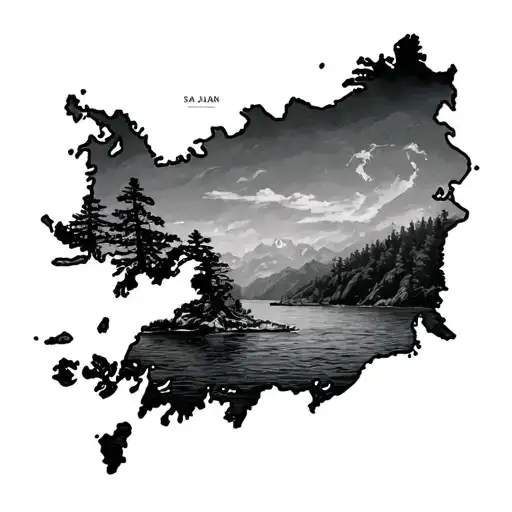 San Juan islands map tattoo design idea